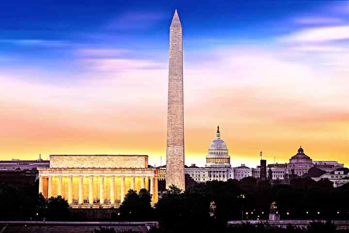 Washington DC Monuments at Sunrise